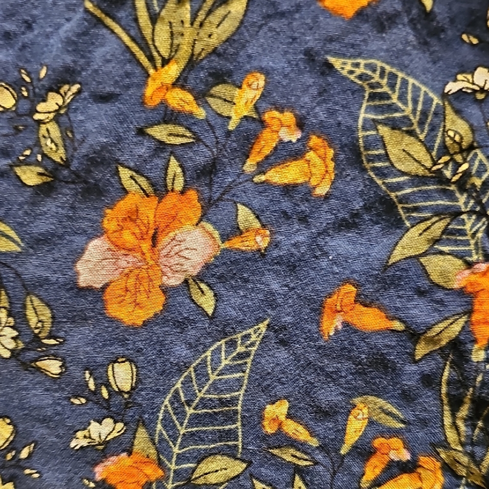 Natural Life Cotton Blue Rebecca Dress with Orange Floral Design - Picture 3 of 3